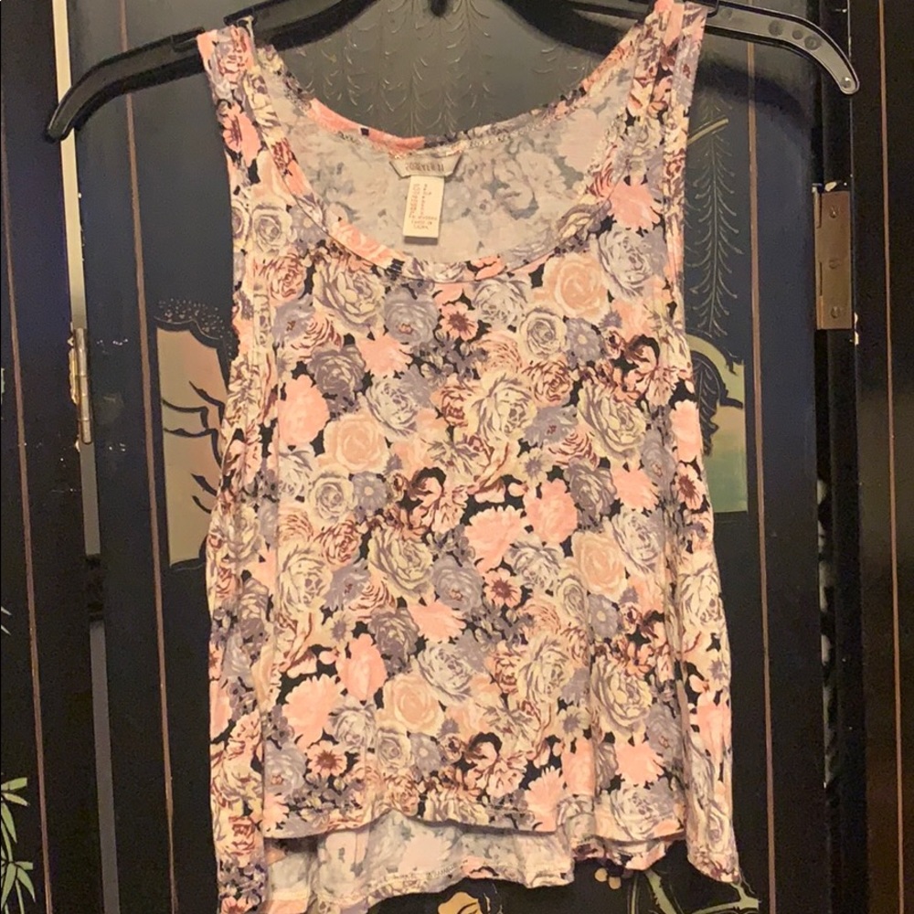 Rose print tank top